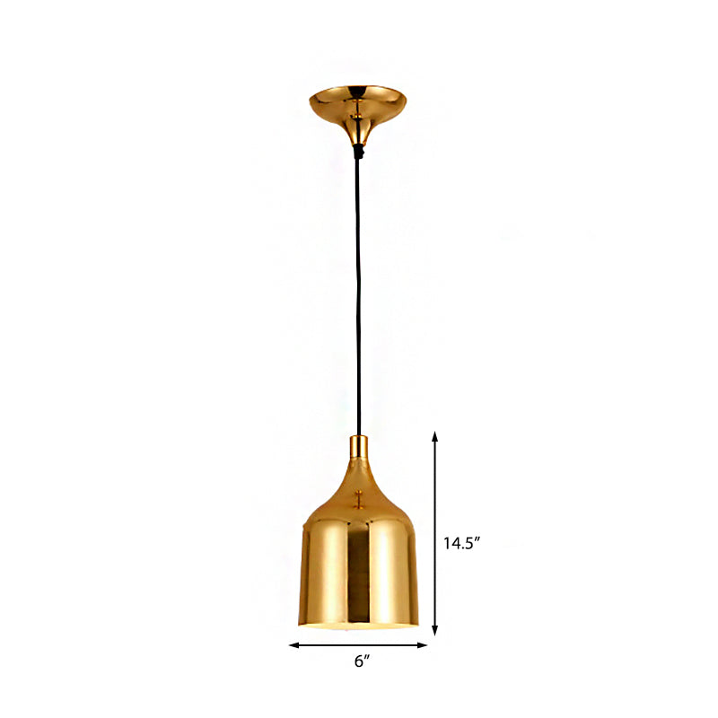 Retro Style Metal Pendant Light In Gold 6/8/10.5 Diameter For Dining Table Or Ceiling 1-Light
