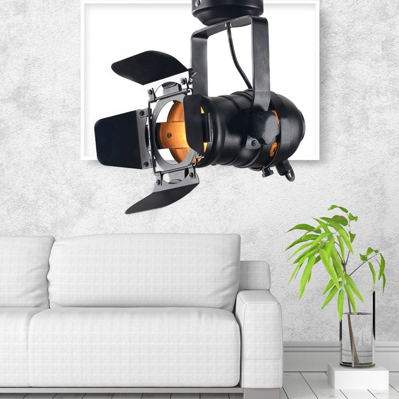 8’/12’ W Industrial Style Ceiling Light With Rotatable Head - Metal Shade Close To Lamp In