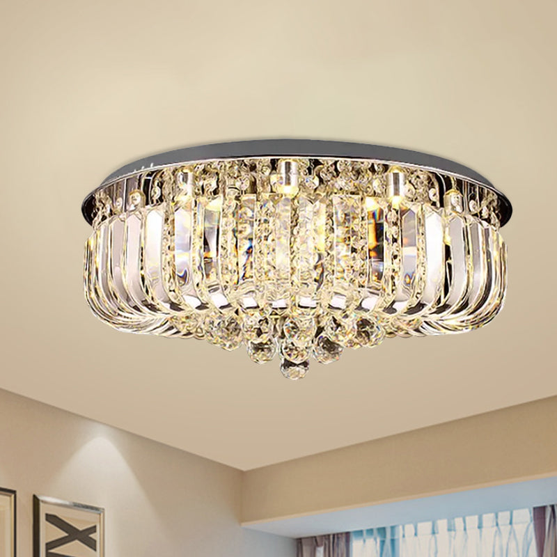Modern Gold Led Ceiling Light With Prismatic Optical Crystal In Warm/White - 23.5/31.5 Wide Clear /