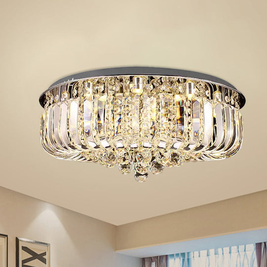 Modern Gold Led Ceiling Light With Prismatic Optical Crystal In Warm/White - 23.5/31.5 Wide Clear /