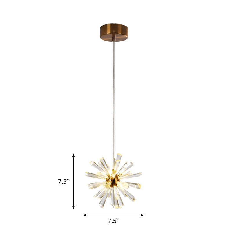 Gold Sputnik Crystal Glass Pendant Lights - 3/6 Modern Heads