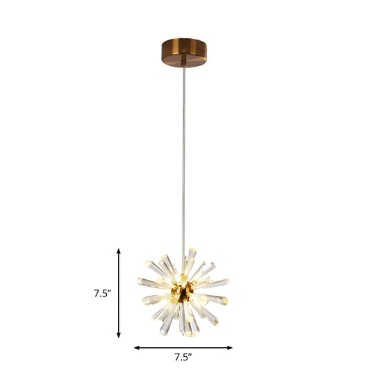 Gold Sputnik Crystal Glass Pendant Lights - 3/6 Modern Heads