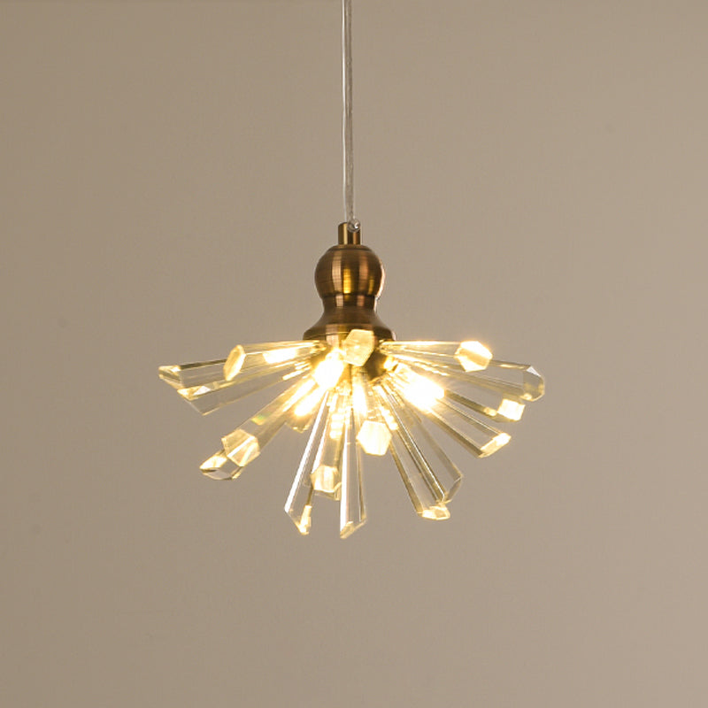 Gold Sputnik Crystal Glass Pendant Lights - 3/6 Modern Heads