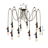 Industrial Style Black Pendant Lamp With Pipe Design And Valve For Kitchen