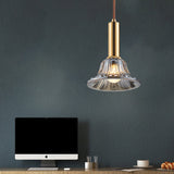 Modern Clear/Smoke Gray/Cognac Crystal Bell Pendant Light Fixture Gold Down Lighting