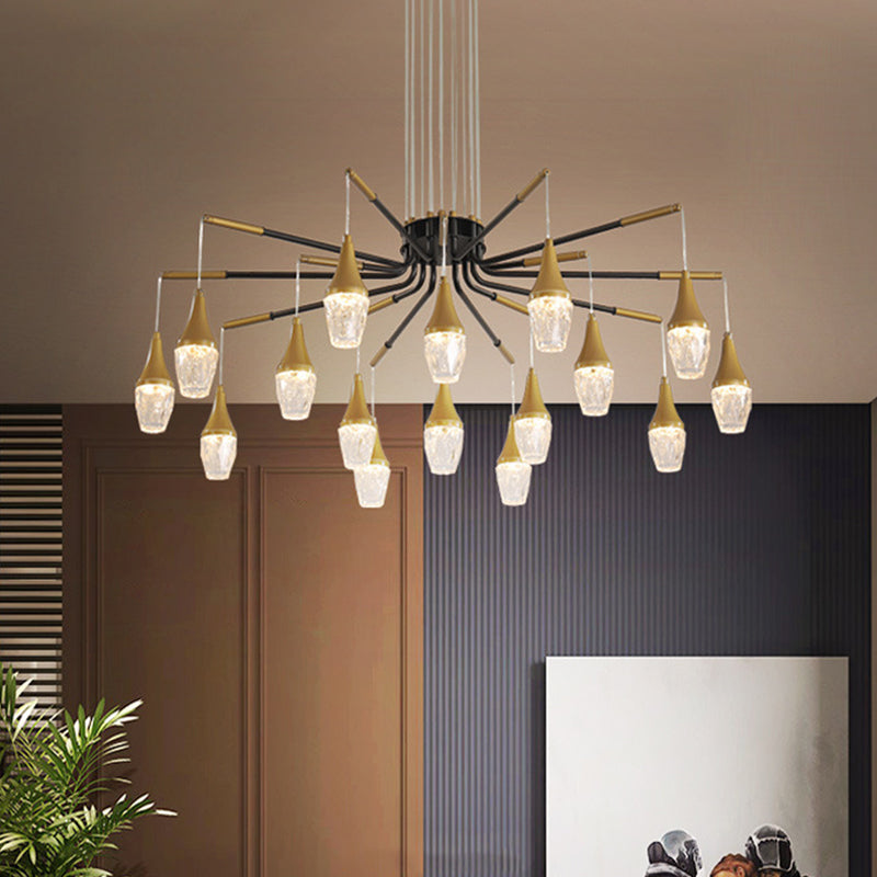 Led Crystal Raindrop Chandelier - Postmodern Burst Design Gold 7/13/16 16 /