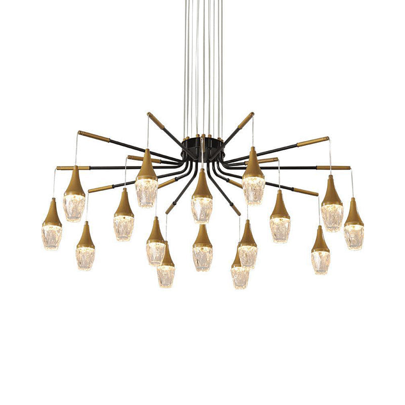 Led Crystal Raindrop Chandelier - Postmodern Burst Design Gold 7/13/16