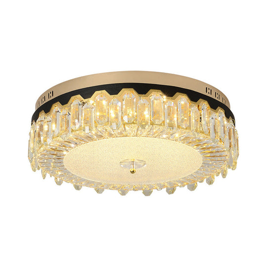 Modern Clear Crystal Flush - Mount Ceiling Lamp For Bedroom Led Light Fixture
