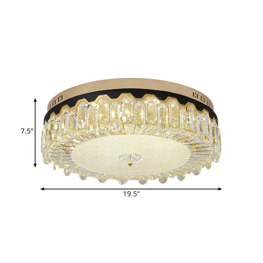 Modern Clear Crystal Flush - Mount Ceiling Lamp For Bedroom Led Light Fixture