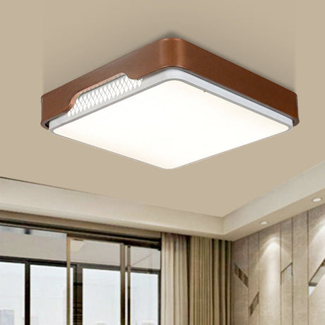 Modern Acrylic Flush Mount Light Fixture - Brown Rectangular 20.5/36.5/45 Warm/White / 20.5 Warm
