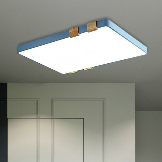 Modern Nordic Acrylic Flush Mount Ceiling Light Fixture - 1-Light Rectangular Lamp In
