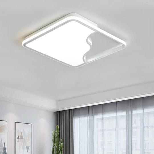 Modern Led Ceiling Light Fixture For Bedroom - Simple Acrylic Design Black/White