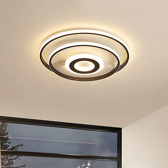 Black Ring Flush Mount Light – Nordic Acrylic Led Ceiling Lighting For Bedroom