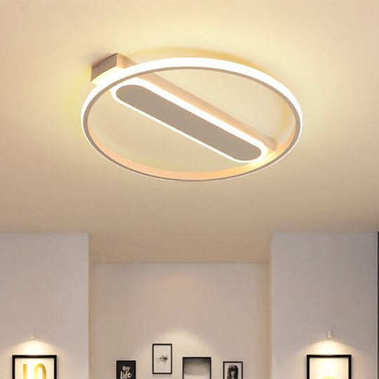 Flush Mount Acrylic Led Light For Bedroom Ceiling - Ring Design Warm/White 16’/19.5’/23.5’ Dia