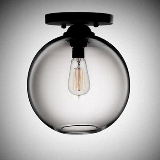 Contemporary Glass Orbit Ceiling Light Fixture - Red/Sky Blue/Amber/Dark Smoke/Coffee 1 Head Indoor