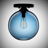 Contemporary Glass Orbit Ceiling Light Fixture - Red/Sky Blue/Amber/Dark Smoke/Coffee 1 Head Indoor