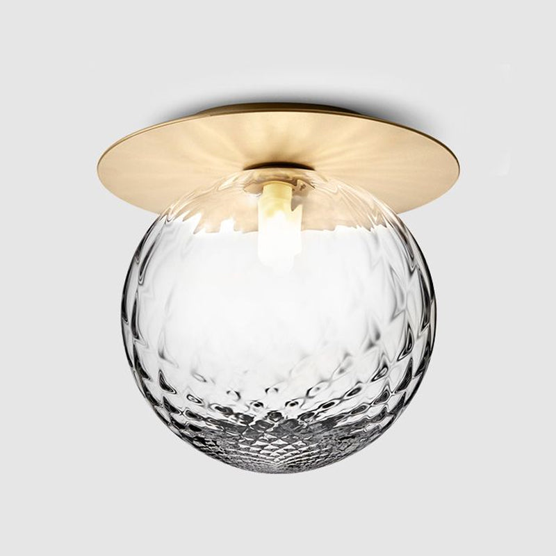 Modern Silver/Gold Finish Orbit Flush Mount Ceiling Light With White/Clear Glass Shade