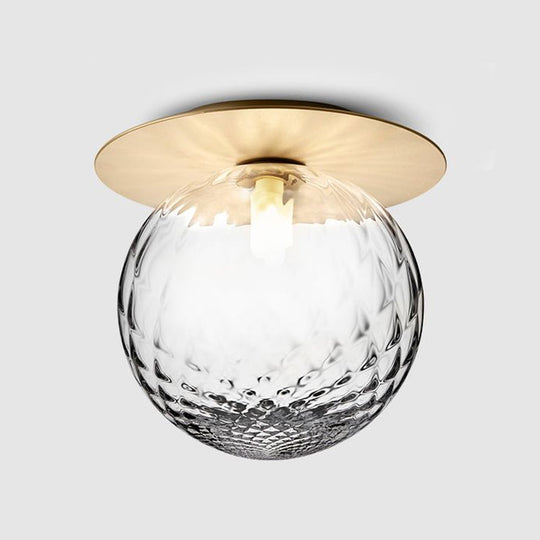 Modern Silver/Gold Finish Orbit Flush Mount Ceiling Light With White/Clear Glass Shade