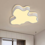 Abstract Flush Light - 16/19.5/23.5 Width Black/White Shade Led Contemporary Mount In Warm/White