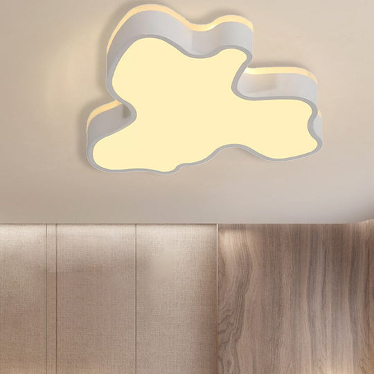 Abstract Flush Light - 16’/19.5’/23.5’ Width Black/White Shade Led Contemporary Mount In Warm/White