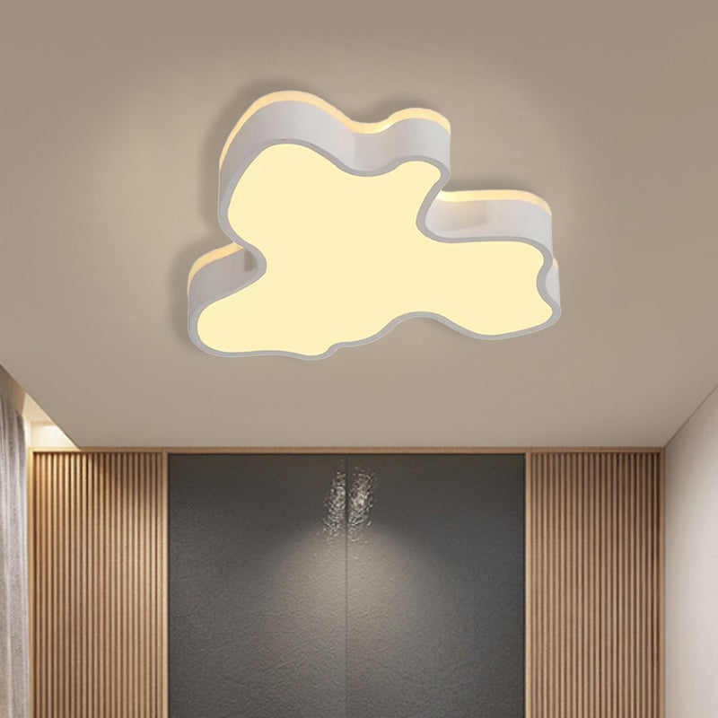 Abstract Flush Light - 16’/19.5’/23.5’ Width Black/White Shade Led Contemporary Mount In Warm/White