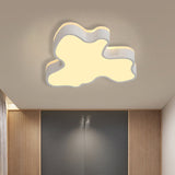 Abstract Flush Light - 16/19.5/23.5 Width Black/White Shade Led Contemporary Mount In Warm/White