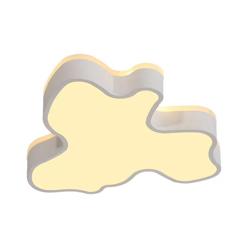 Abstract Flush Light - 16/19.5/23.5 Width Black/White Shade Led Contemporary Mount In Warm/White