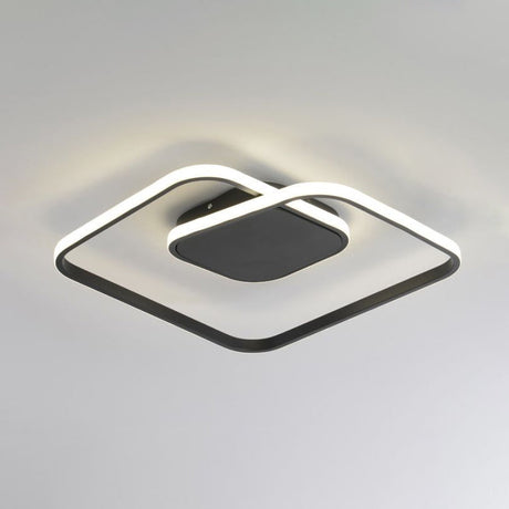 Modern Led Square Flush Ceiling Light In White/Black/Gold For Bedroom Acrylic Design Warm/White