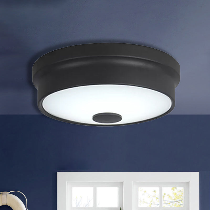 Macaron Drum Ceiling Flush Light In Metal With Led Ideal For Kids Room Available Various Colors