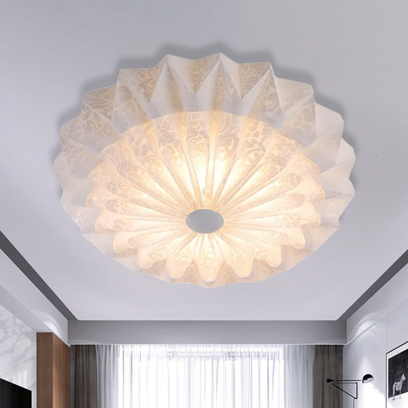 Modern White Acrylic Flush Mount Led Light With Dome Shade - 21/26 Wide