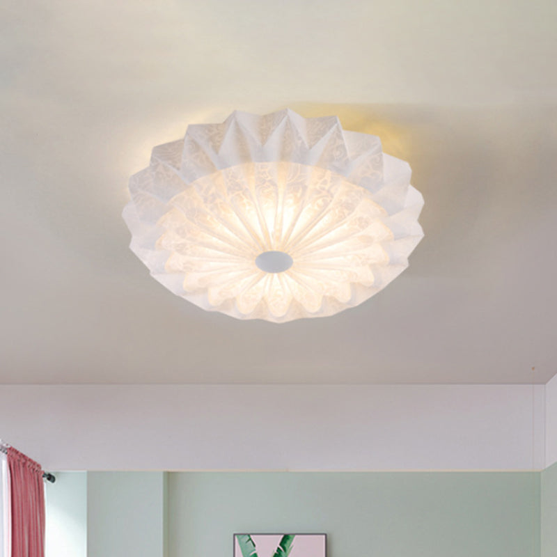 Modern White Acrylic Flush Mount Led Light With Dome Shade - 21/26 Wide