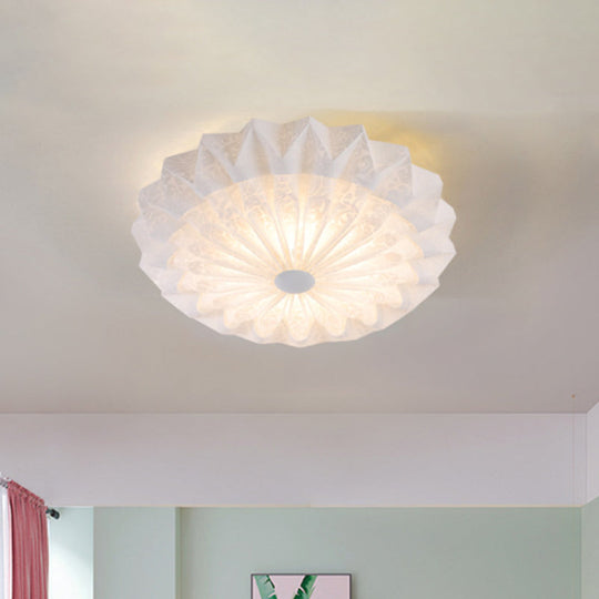 Modern White Acrylic Flush Mount Led Light With Dome Shade - 21/26 Wide