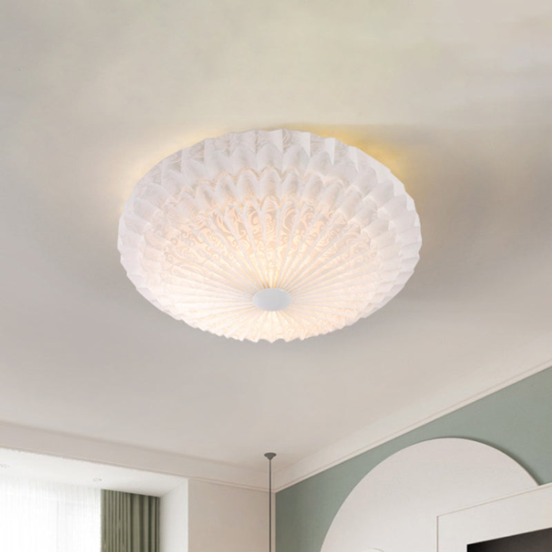 Modern White Acrylic Flush Mount Led Light With Dome Shade - 21’/26’ Wide