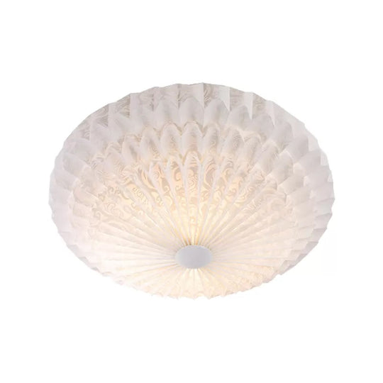 Modern White Acrylic Flush Mount Led Light With Dome Shade - 21’/26’ Wide