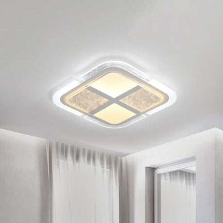 Square Led Ceiling Light With Mosaic Acrylic Design In Warm/White 16-23.5 Widths