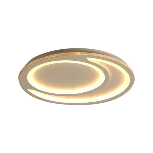 Modern White Ripple Flushmount Led Light Simple Metal Design 16’/19.5’/23.5’ Wide