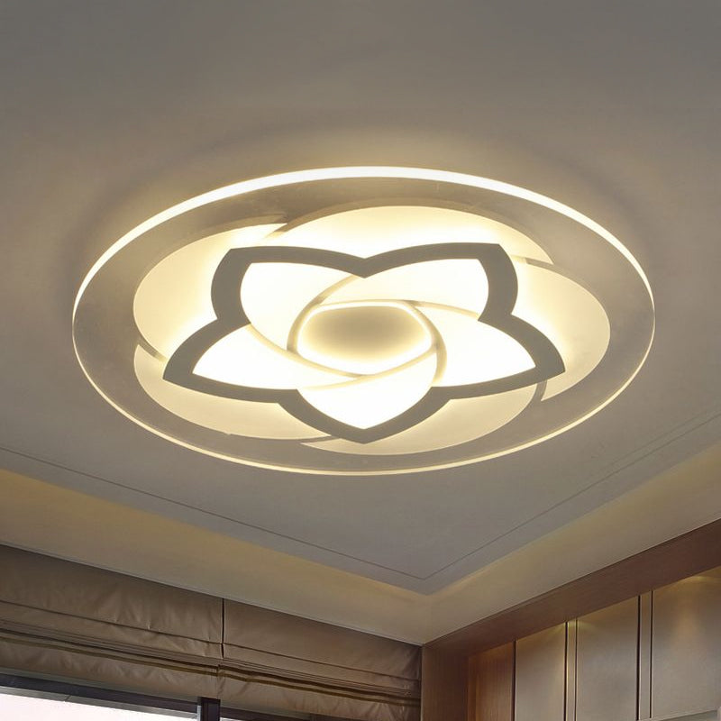 Flower Flush Light Modern Acrylic Ultra Thin Led Ceiling - Ideal For Bedroom 16’/19.5’/23.5’/29.5’ W