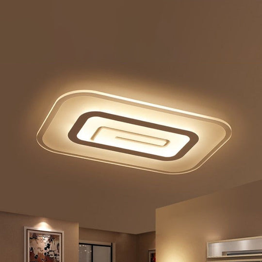 Ultra Thin Flush Mount Led Ceiling Light Available In Warm/White - 23.5’/35.5’ W
