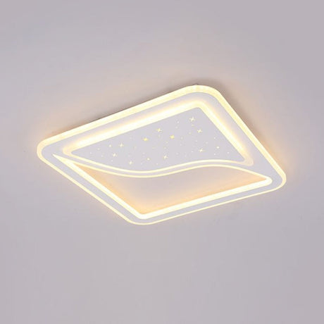 19/35.5 W Super Thin Flush Mount Light White Finish Led Indoor With Warm/White Lighting -