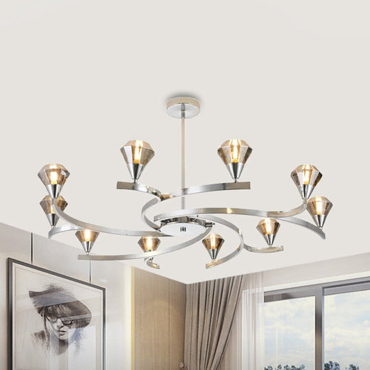 Sputnik Design Diamond Crystal Chandelier Light - Modern Ceiling Lamp Fixture With 6/8/10 Lights In