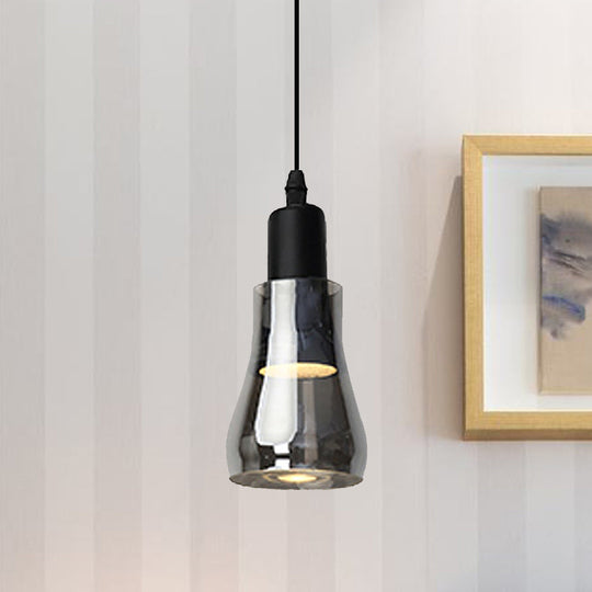 Modern Glass Pendant Lamp With Led Light In White Or Warm Tone - Bowl Cone Saucer Shape