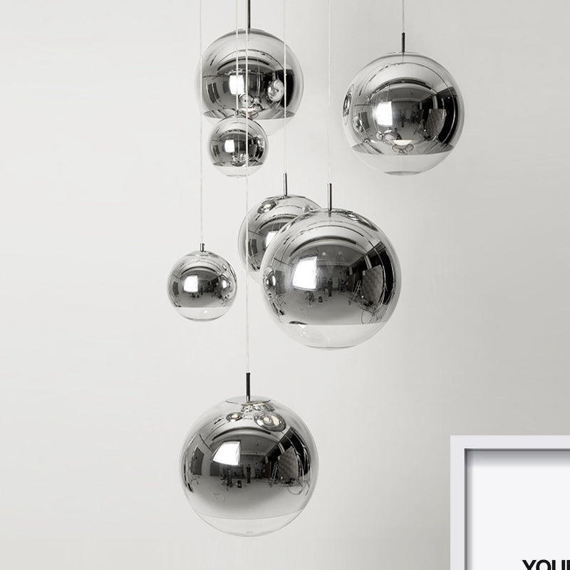 Sleek Metal Globe Pendant Ceiling Light Chrome/Gold Finish 1-Light For Chic Décor Available In