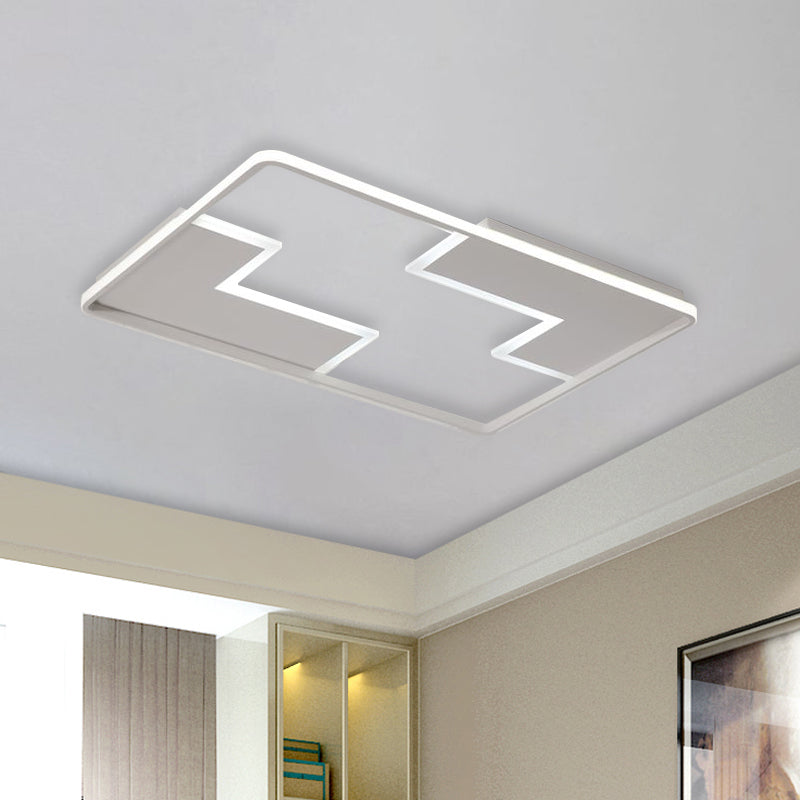 Acrylic Block Led Flush Ceiling Light Fixture - Simplicity Design 19’/23’/27.5’ Wide