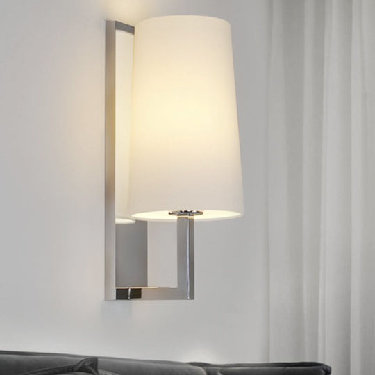 Modern Led Wall Sconce Light In Chrome With Round/Rectangle Canopy