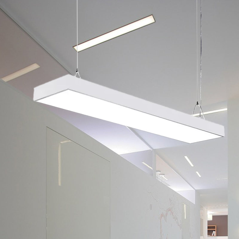 Sleek Rectangular Led Hanging Lighting - 23.5/35.5/47 Long | Slim Metal Shade Minimalistic