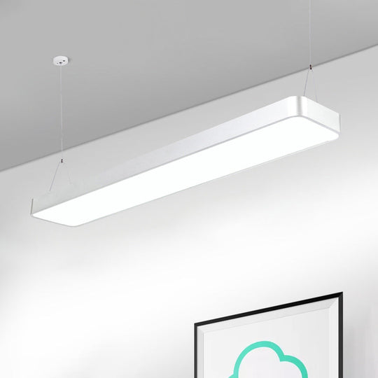 Sleek Rectangular Led Hanging Lighting - 23.5/35.5/47 Long | Slim Metal Shade Minimalistic