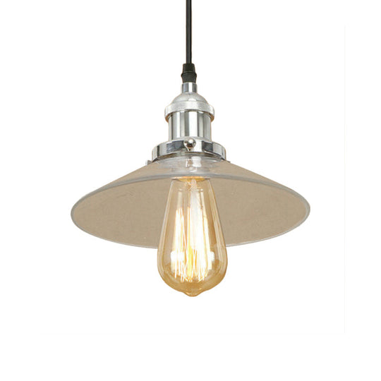 Industrial Clear Glass Pendant Lamp With Cone Shade - Black/Rust/Copper Finish Living Room Hanging