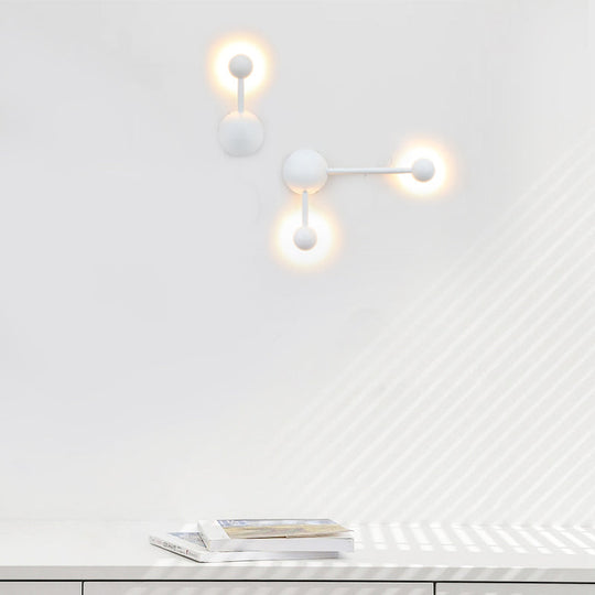 Modern Molecular Acrylic Wall Sconce For Bedroom With 1/2 Lights White Reading Lamp In Warm/White