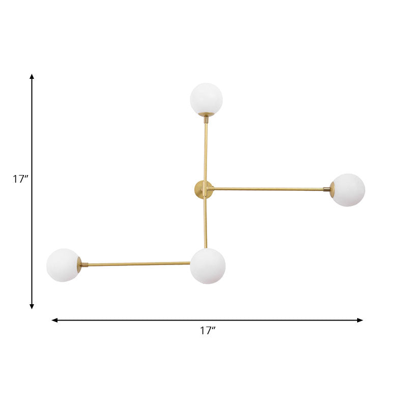 Modern Wall Lamp With Crossed Lines Glass Shade Black/Gold Finish - 2/4 Lights