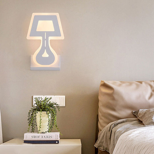 Led Desk Lamp-Shaped Wall Sconce With Acrylic Shade In Warm/White Light - Modern Black/White Fixture